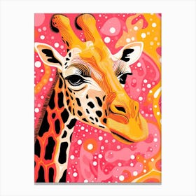 Abstract Giraffe Yellow & Pink Pattern 3 Canvas Print
