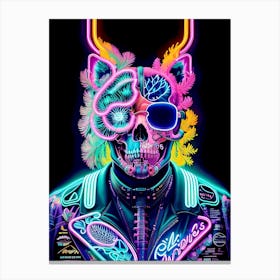 Neon Skull 35 Canvas Print