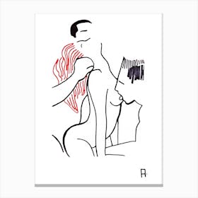 Threesome With A Redhead erotic art Canvas Print