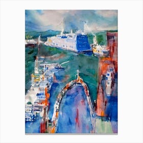 Port Of Belfast Northern Ireland Abstract Block 2 harbour Canvas Print