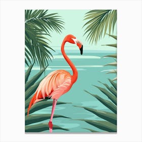 Greater Flamingo Renaissance Island Aruba Tropical Illustration 2 Canvas Print