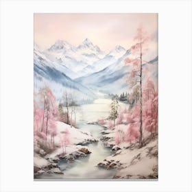 Dreamy Winter Painting Berchtesgaden National Park Germany 1 Canvas Print