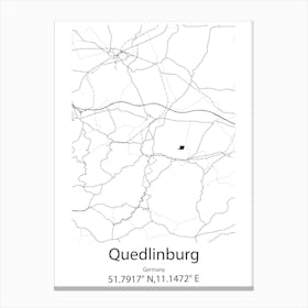 Quedlinburg,Germany Minimalist Map Canvas Print