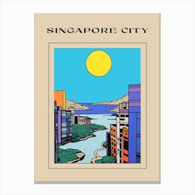 Minimal Design Style Of Singapore City, Singapore 2 Poster Canvas Print