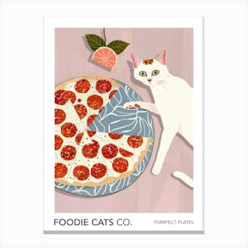 Foodie Cats Co Cat And Pizza 4 Canvas Print