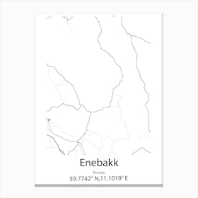 Enebakk,Norway Minimalist Map Canvas Print