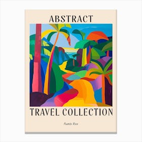 Abstract Travel Collection Poster Puerto Rico 4 Canvas Print