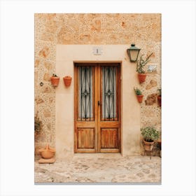 Door Number 1 In Valldemossa On Mallorca Island In Spain Canvas Print