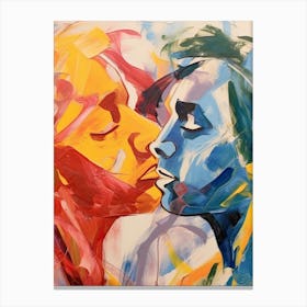 Watercolor Kiss Canvas Print
