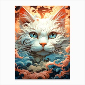 Cat In The Clouds Canvas Print