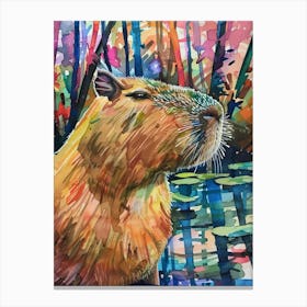 Capybara Colourful Watercolour 2 Canvas Print