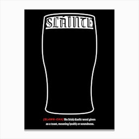 Slainté - Irish Stout Typography Canvas Print