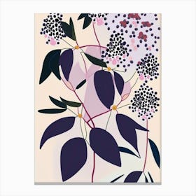 Elderberry Blossom Wildflower Modern Muted Colours 1 Canvas Print