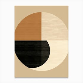 Ephemeral Elegance: Circles in Beige Bauhaus Canvas Print
