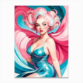 Portrait Of A Curvy Woman Wearing A Sexy Costume (18) Canvas Print