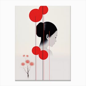 Asian Woman Geisha Canvas Print