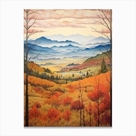 Autumn National Park Painting Great Smoky Mountains National Park Usa 3 Canvas Print