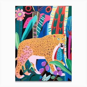 Maximalist Animal Painting Jaguar 4 Canvas Print