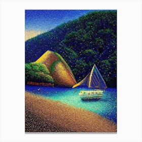 Bonito Brazil Pointillism Style Tropical Destination Canvas Print