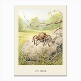 Beatrix Potter Inspired  Animal Watercolour Spider Canvas Print