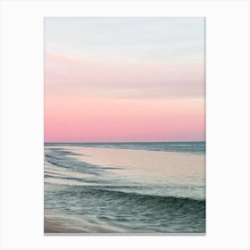 Beadnell Bay Beach, Northumberland Pink Photography 1 Canvas Print