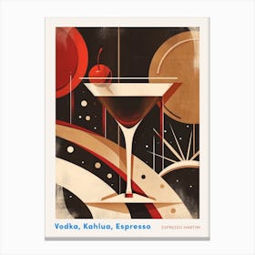 Art Deco Espresso Martini 3 Poster Canvas Print