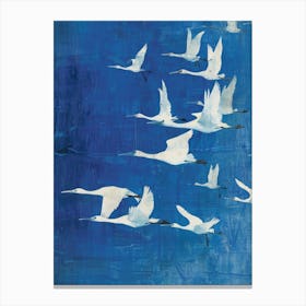 Swans In Flight Canvas Print