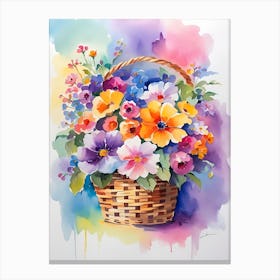 Basket Of Flowers 7 Canvas Print