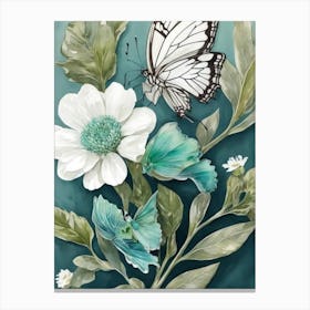 Butterflies And Flowers 8 Canvas Print