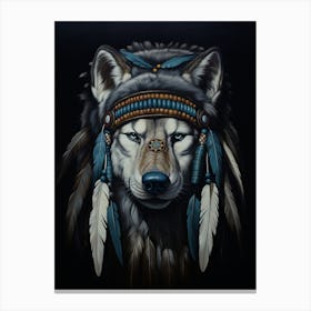 Wolf Native American 2 Canvas Print
