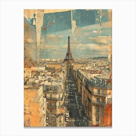 Retro Paris Kitsch Collage 1 Canvas Print