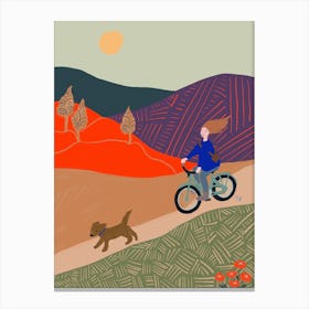 Autumn Bicycle Ride Canvas Print