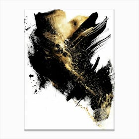 Abstract Black And Gold Painting 108 Canvas Print