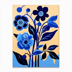 Blue Flower Illustration Black Eyed Susan 3 Canvas Print