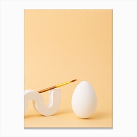 Easter Egg And Brush Canvas Print