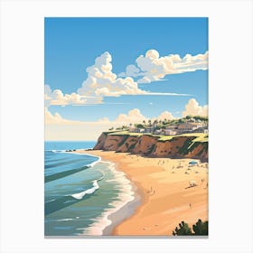 Malibu Beach California, Usa, Flat Illustration 2 Canvas Print