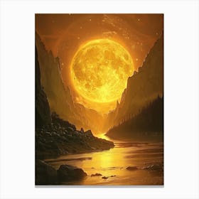 Full Moon In The Mountains Canvas Print