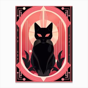 The Empress Tarot Card, Black Cat In Pink 2 Canvas Print