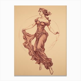 Aphrodite Vintage Drawing 3 Canvas Print