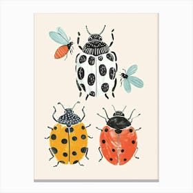 Colourful Insect Illustration Ladybug 6 Canvas Print