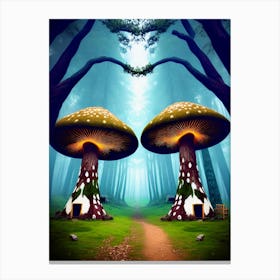 Mushroom House In The Forest Canvas Print