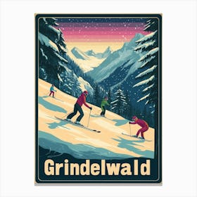 Aihrgdesign A 1970s Inspired Travel Poster For Grindelwald 1 Canvas Print