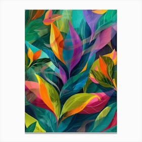 Abstract Colorful Leaves 1 Canvas Print