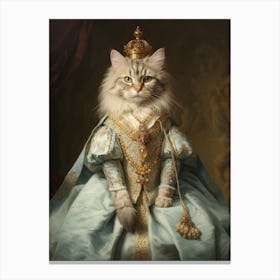 Cat With A Crown Rococo Style  6 Canvas Print