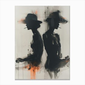Two Women Smoking Canvas Print
