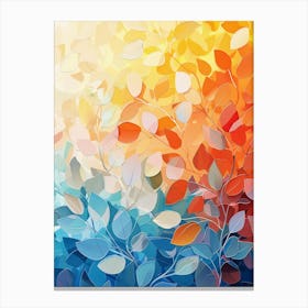 Abstract Painting of leaves at sunset Canvas Print