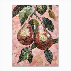 Disco Ball Pears Mosaic Painting Kitchen Canvas Print