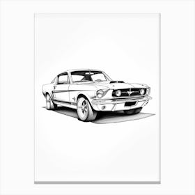 Ford Mustang Line Drawing 26 Canvas Print