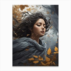 Girl In The Forest Canvas Print