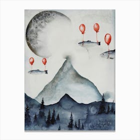 Moon & Mountain Canvas Print